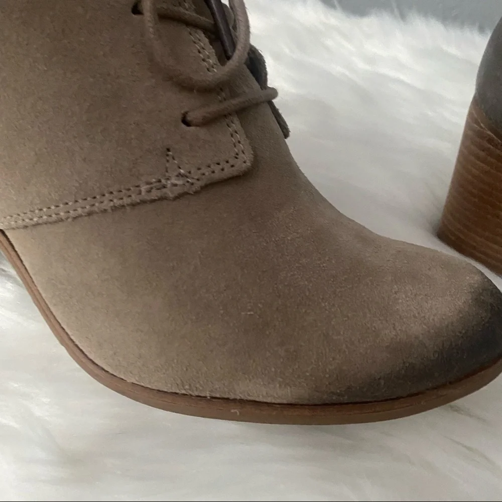 Toms Desert Taupe‎ Lunata Burnished Suede Booties